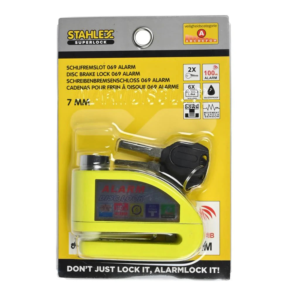 Fietsslot Schijfremslot Met Alarm 7.0 mm Geel Kopen Online