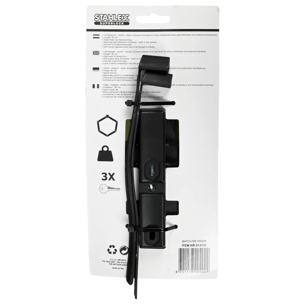 Fietsslot Vouwslot Steadyfast Compact Zwart 95 CM ART3 Met Houder Kopen Online