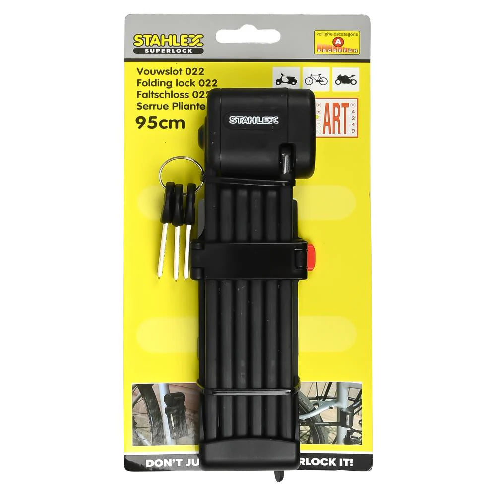Fietsslot Vouwslot Steadyfast Compact Zwart 95 CM ART3 Met Houder Kopen Online