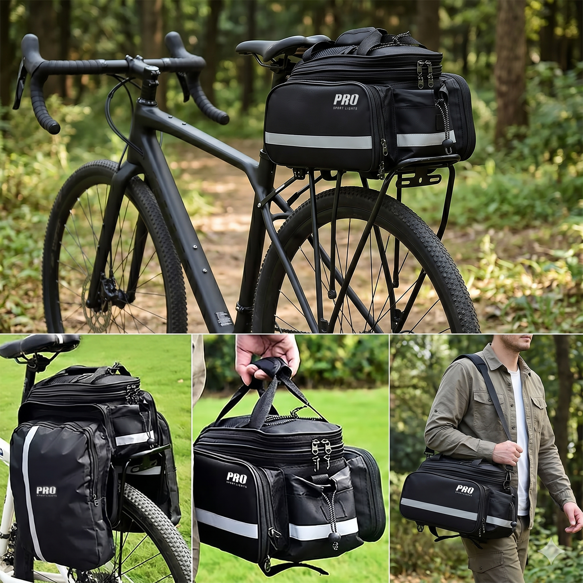 Fietstas Bagagedrager Achter – Uitbreidbaar 8 tot 20 Liter – met Regenhoes - Reflecterend kopen online