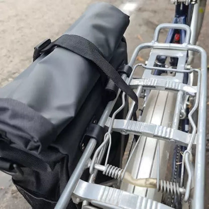 Pyörälaukku olkahihnalla ja heijastimilla – musta, 15–20 l