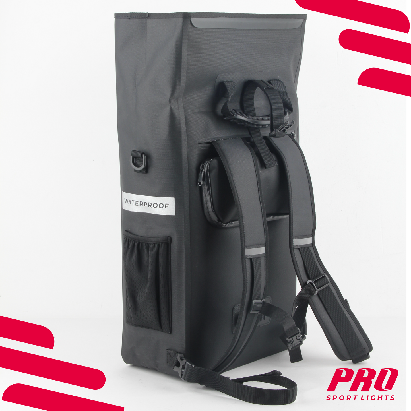 Bike Bag Single 26 Liters Waterproof Pannier Backpack Black Electric Bikes