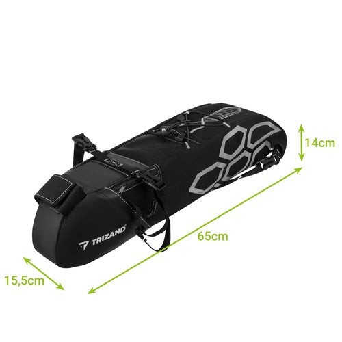 Fietstas Zadeltas 12 Liter Waterdicht Saddle Bag met Reflectie Zwart Kopen Online