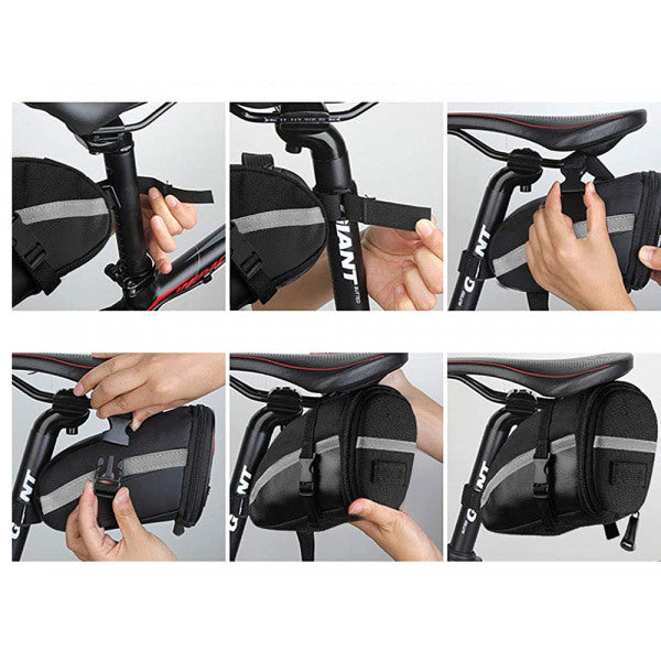 Bicycle Bag Saddle Bag 1.2 Liter Black Mountain Bike/Road Bike – Pro Sport Lights