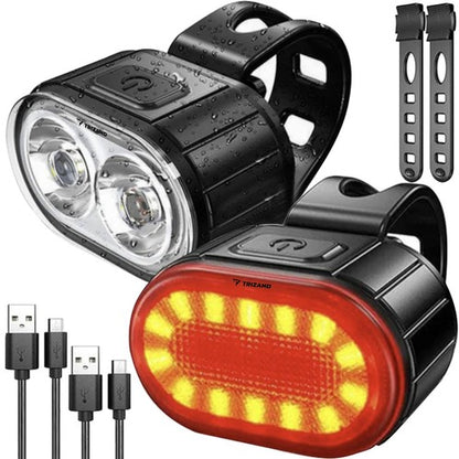 LED-pyöränvalosarja – USB-ladattava etu- ja takavalo
