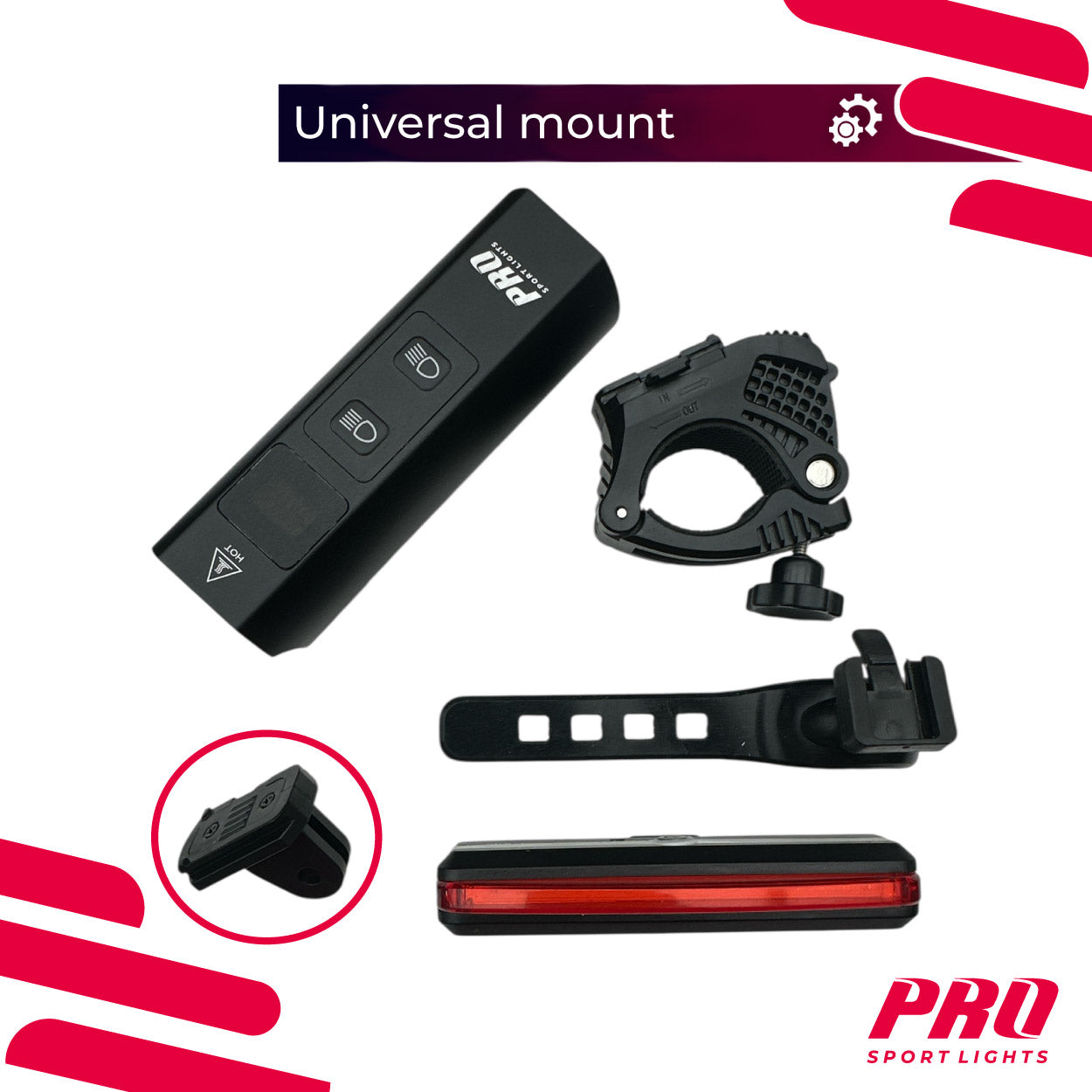 Fietsverlichting 1300 & 120 Lumen Performance Koplamp en Achterlicht set - Racefiets MTB Kopen Online