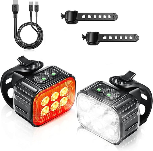 Fietsverlichting 350 en 50 Lumen - Fietsverlichtingsset LED Koplamp en Achterlicht kopen online