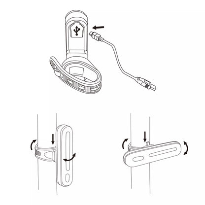 LED-takavalo – 100 lm, punainen, USB-ladattava