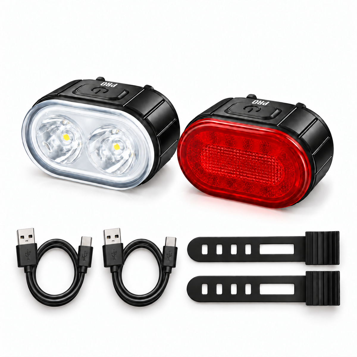 Fietsverlichting Koplamp Achterlicht Set 200 & 50 Lumen Fietsverlichtingsset Kopen Online