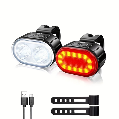Pro Sport Lights pyöränvalosarja – 200 + 50 lm, USB-C