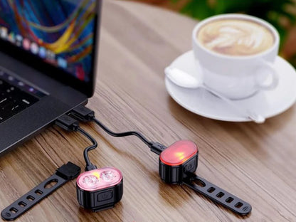 Sport LED -pyöränvalosarja – etu- ja takavalo, micro-USB