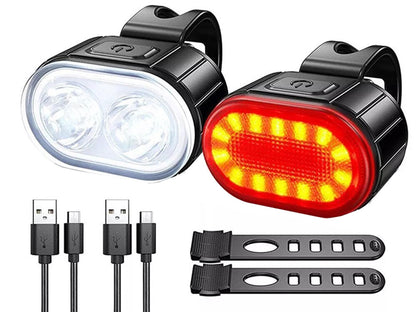 Sport LED -pyöränvalosarja – etu- ja takavalo, micro-USB