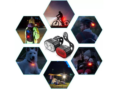 Sport LED -pyöränvalosarja – etu- ja takavalo, micro-USB