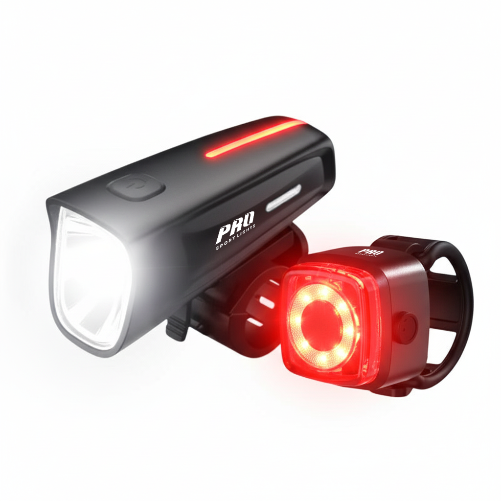 Fietsverlichtingsset 100 Lux Koplamp en Achterlicht LED USB Oplaadbaar Kopen Online