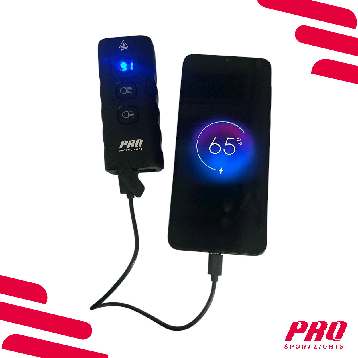 Fietsverlichtingsset 1800 en 100 Lumen Pro Sport Lights Performance Koplamp en Achterlicht Fiets MTB/Racefiets Kopen Online