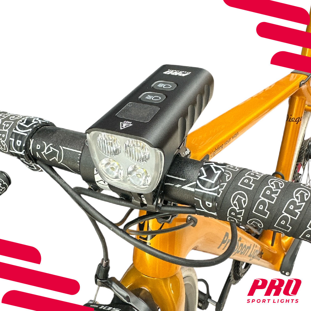Fietsverlichtingsset 1800 en 100 Lumen Pro Sport Lights Performance Koplamp en Achterlicht Fiets MTB/Racefiets Kopen Online
