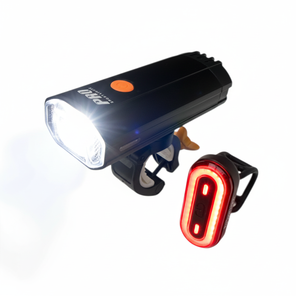 Fietsverlichtingsset Pro Sport Lights - 1200 & 100 Lumen - USB Oplaadbaar Kopen Online
