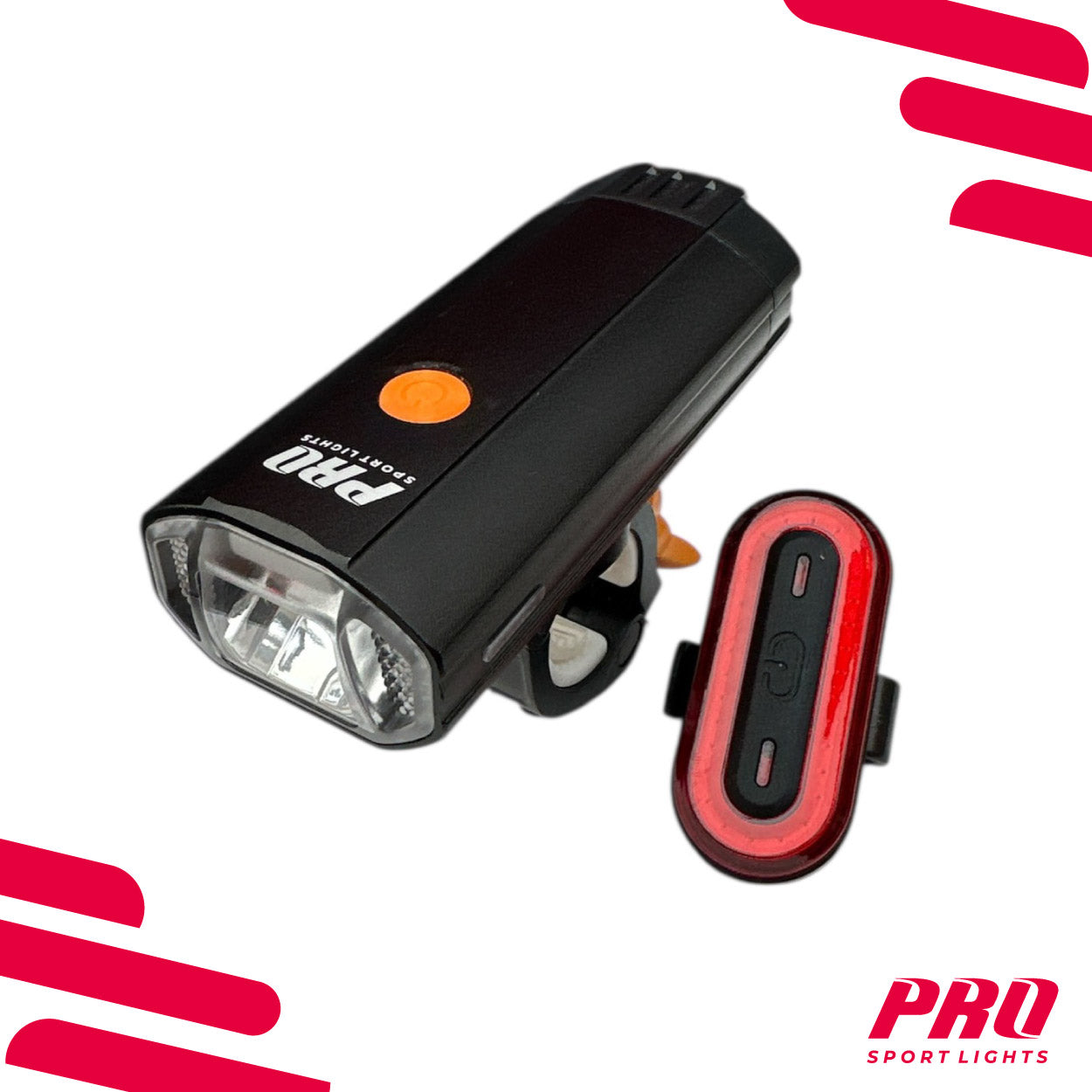 Fietsverlichtingsset Pro Sport Lights - 1200 & 100 Lumen - USB Oplaadbaar Kopen Online