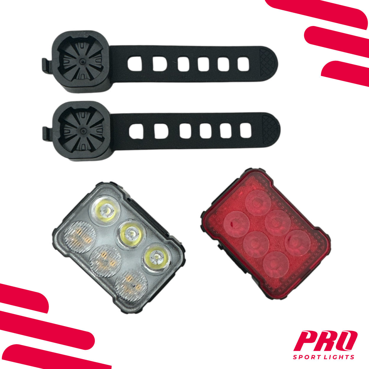 Fietsverlichtingsset Voorlicht en Achterlicht 360 en 50 Lumen LED USB Oplaadbaar Kopen Online