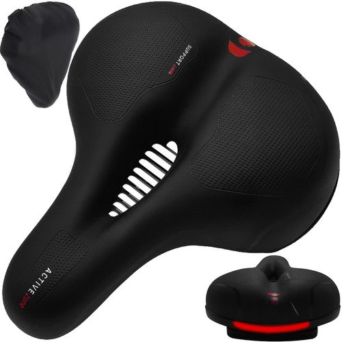 Fietszadel Comfort Foam Dames Heren Zwart Met zadel hoes kopen
