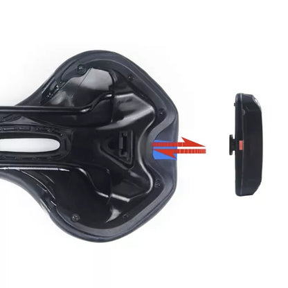 Comfort-satula USB-ladattavalla LED-takavalolla – unisex, musta/sininen