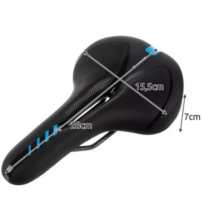 Comfort-satula USB-ladattavalla LED-takavalolla – unisex, musta/sininen