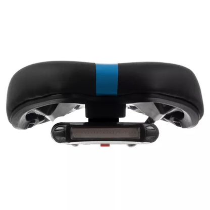 Comfort-satula USB-ladattavalla LED-takavalolla – unisex, musta/sininen