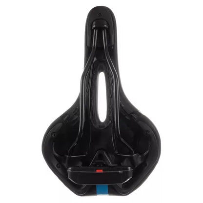Comfort-satula USB-ladattavalla LED-takavalolla – unisex, musta/sininen
