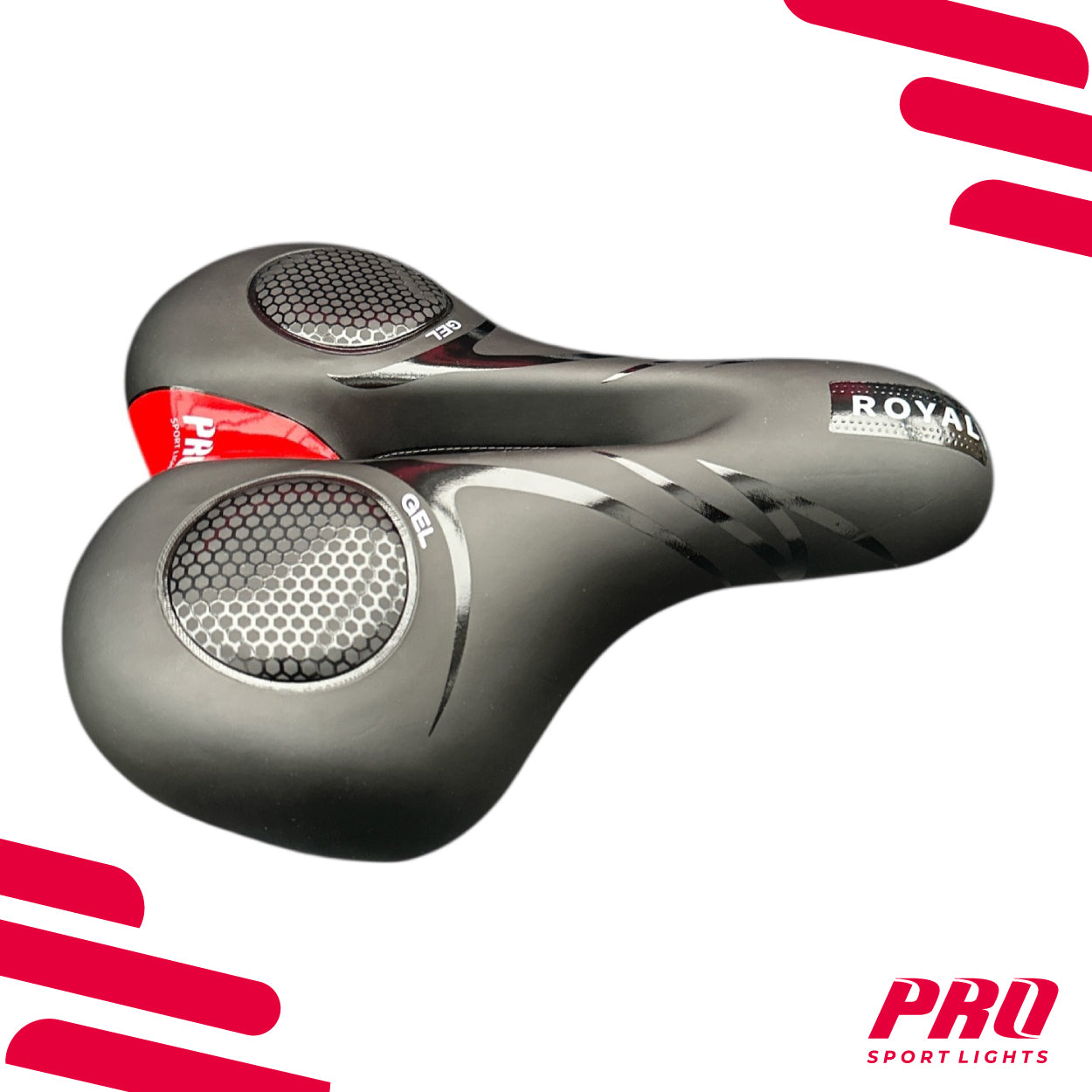 Cloud Comfort Pro Fietszadel, comfortabel, zacht traagschuim, met rode waarschuwingsstrepen en comfortabel, ademend, schokdempend, met vering, voor heren, dames en kinderen, zwart, blauw, groot Cloud Comfort Pro Fietszadel, comfortabel, zacht traagschuim, met rode waarschuwingsstrepen en comfortabel, ademend, schokdempend, met vering, voor heren, dames en kinderen, zwart, blauw, groot
