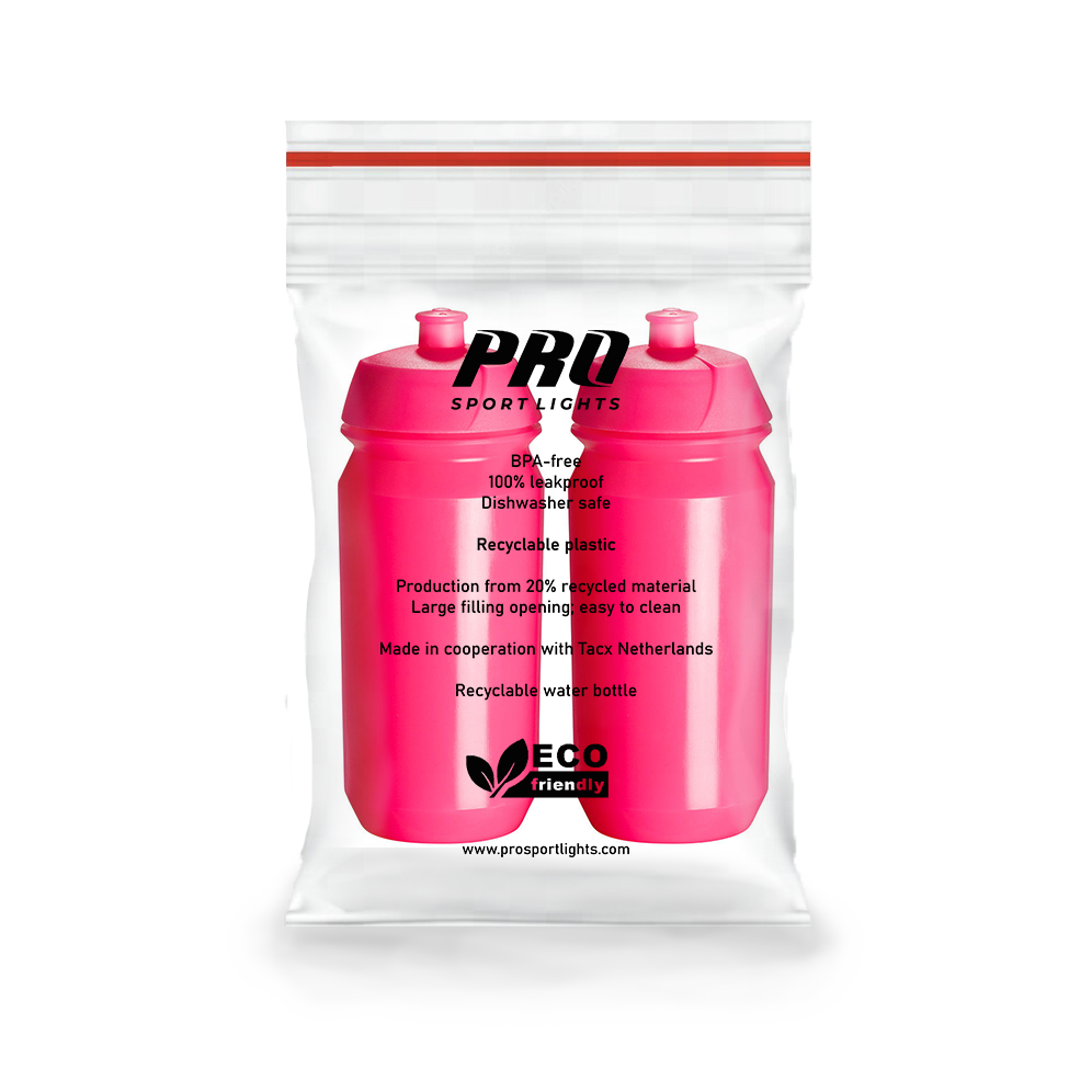 x2 Bidon Pro Sport Lights - 500 ml - Flashy Pink Roze