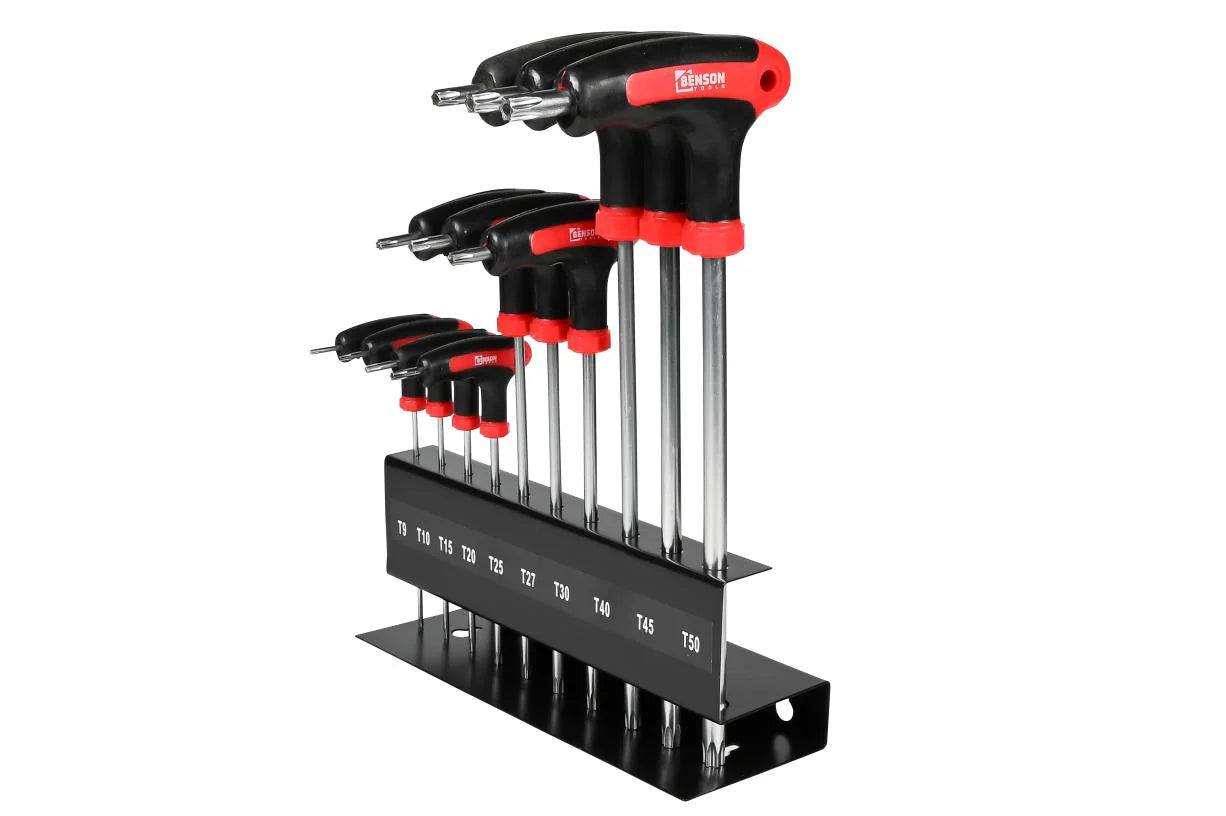Coffret d'outils Torx 10 pièces avec poignée en T et support T9-T50