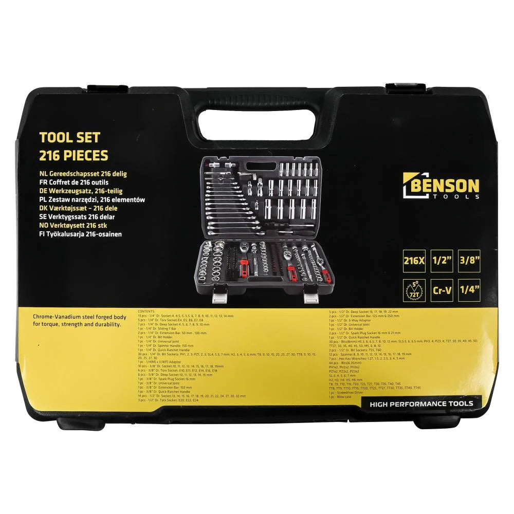 Gereedschapskoffer Doppenset 216-delig Gereedschapset Momentsleutelset Kopen Online