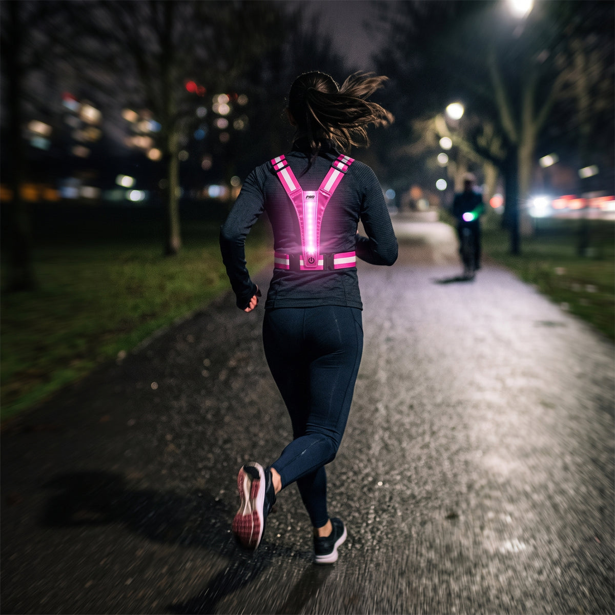 Reflekterande LED-säkerhetsväst för löpning, cykling och promenader – USB-C