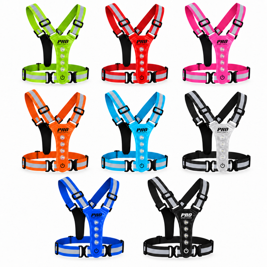 Hardloopvest Met Verlichting en Reflectoren LED Veiligheidsvest USB-C Oplaadbaar Fietsen One Size