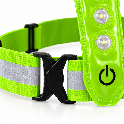 Hardloopvest Met Verlichting en Reflectoren LED Veiligheidsvest USB-C Oplaadbaar Fietsen One Size