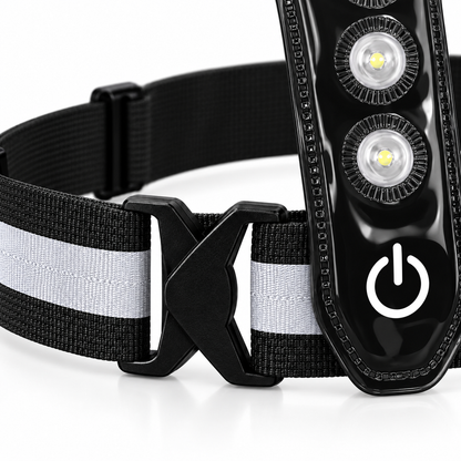 Hardloopvest Met Verlichting en Reflectoren LED Veiligheidsvest USB-C Oplaadbaar Fietsen One Size