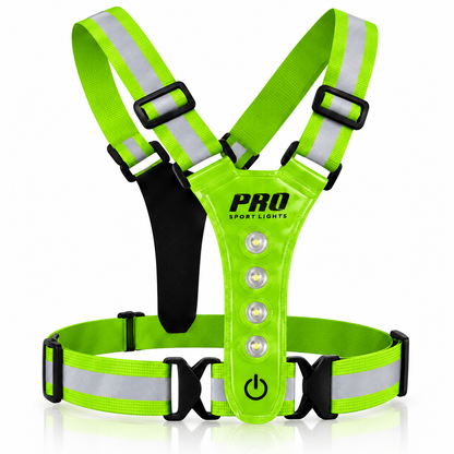 Hardloopvest Met Verlichting en Reflectoren LED Veiligheidsvest USB-C Oplaadbaar Fietsen One Size
