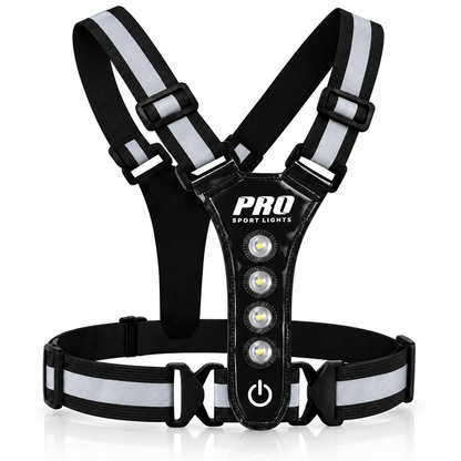 Hardloopvest Met Verlichting en Reflectoren LED Veiligheidsvest USB-C Oplaadbaar Fietsen One Size