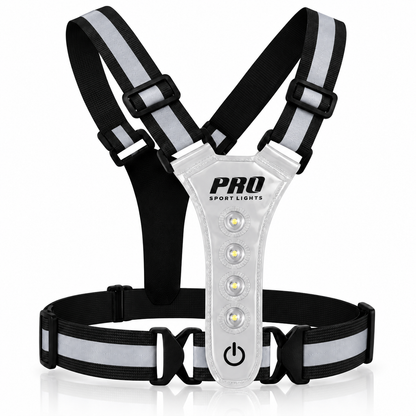 Hardloopvest Met Verlichting en Reflectoren LED Veiligheidsvest USB-C Oplaadbaar Fietsen One Size