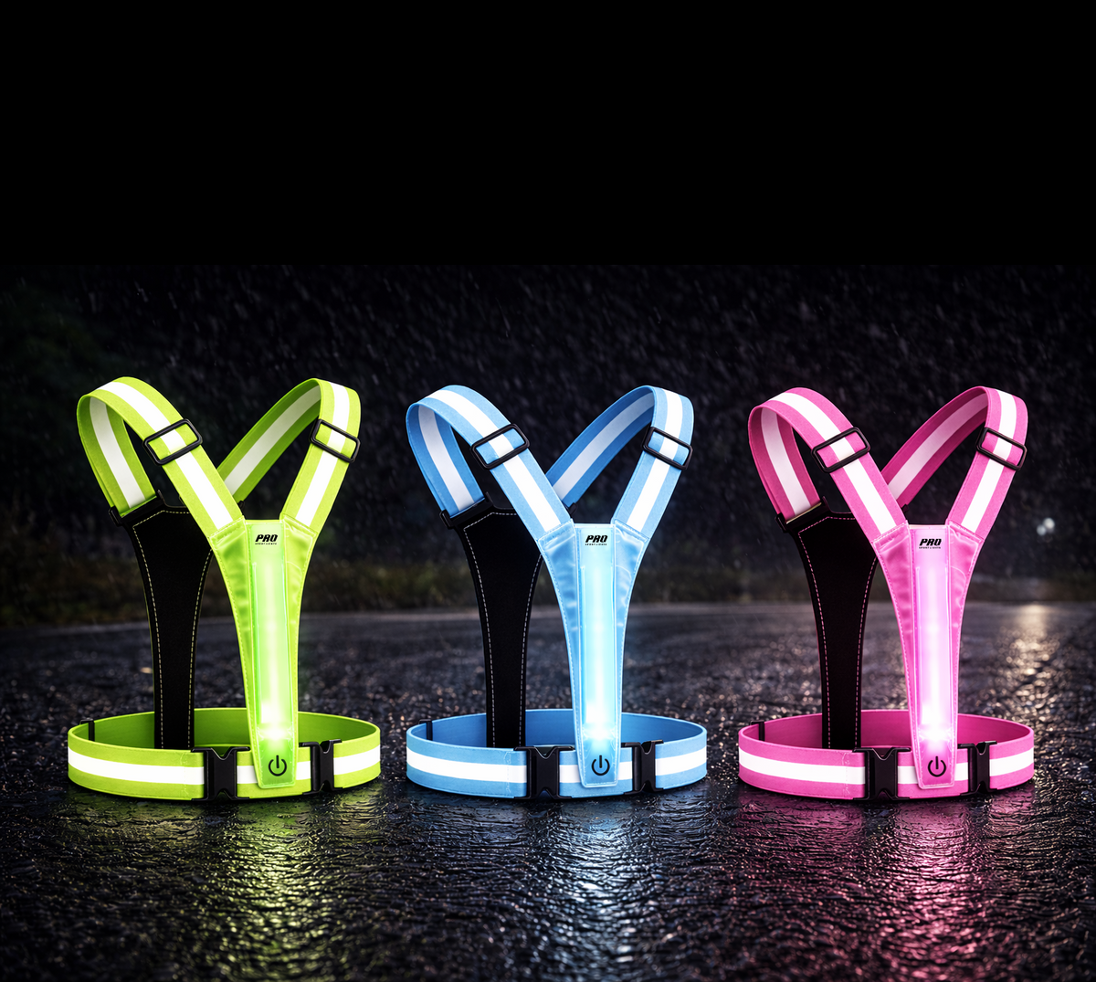 Reflekterande LED-säkerhetsväst för löpning, cykling och promenader – USB-C
