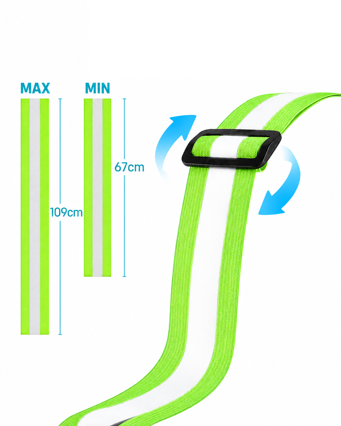 Hardloopvest Met Verlichting en Reflectoren LED Veiligheidsvest USB-C Oplaadbaar Fietsen One Size