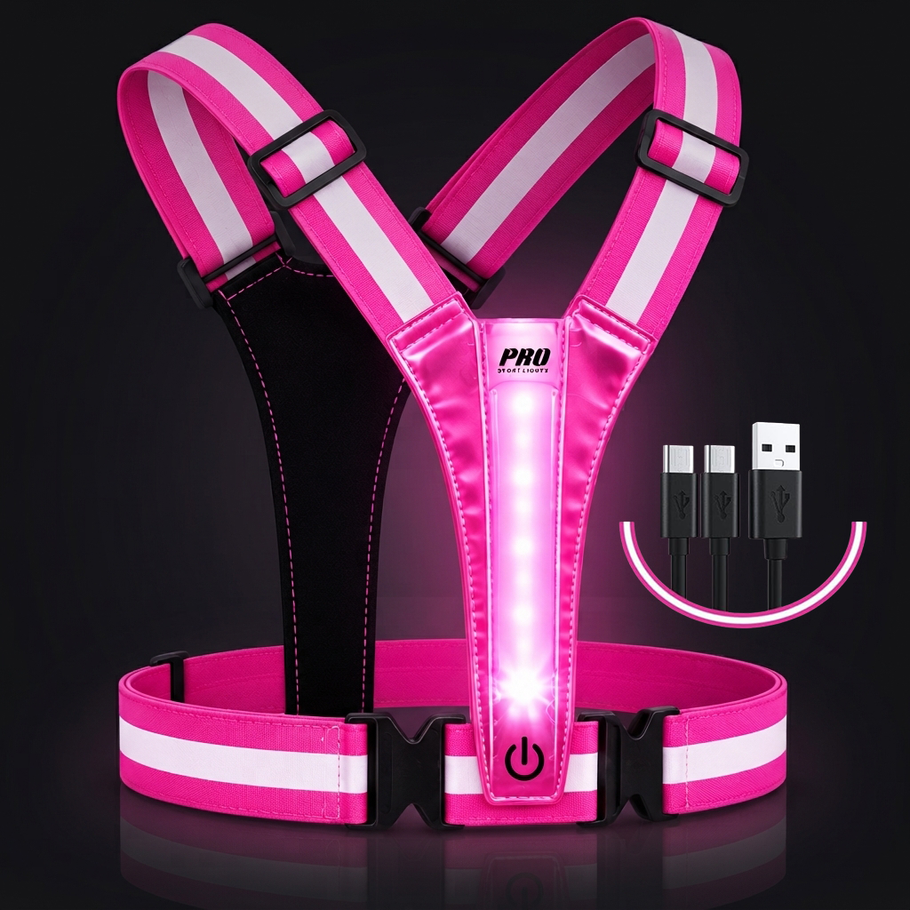 Reflekterande LED-säkerhetsväst för löpning, cykling och promenader – USB-C