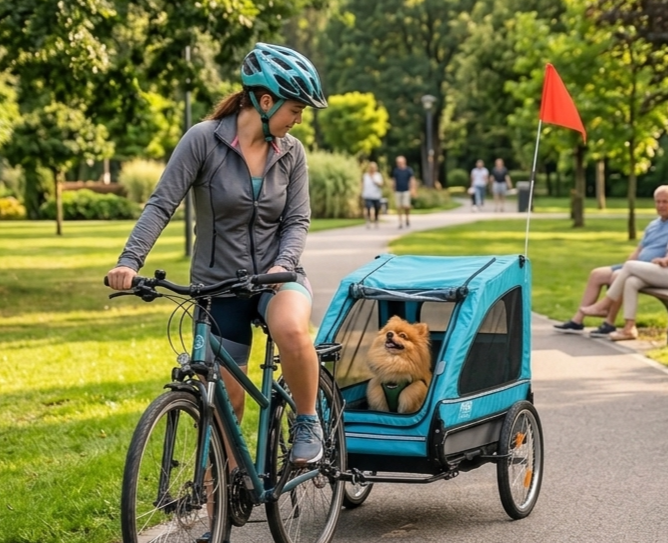 Hondenfietskar Blauw – Stevige Fietskar voor Honden met Reflectoren – Hondenkar tot 30 kg kopen online