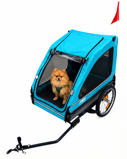 Hondenfietskar Blauw – Stevige Fietskar voor Honden met Reflectoren – Hondenkar tot 30 kg kopen online