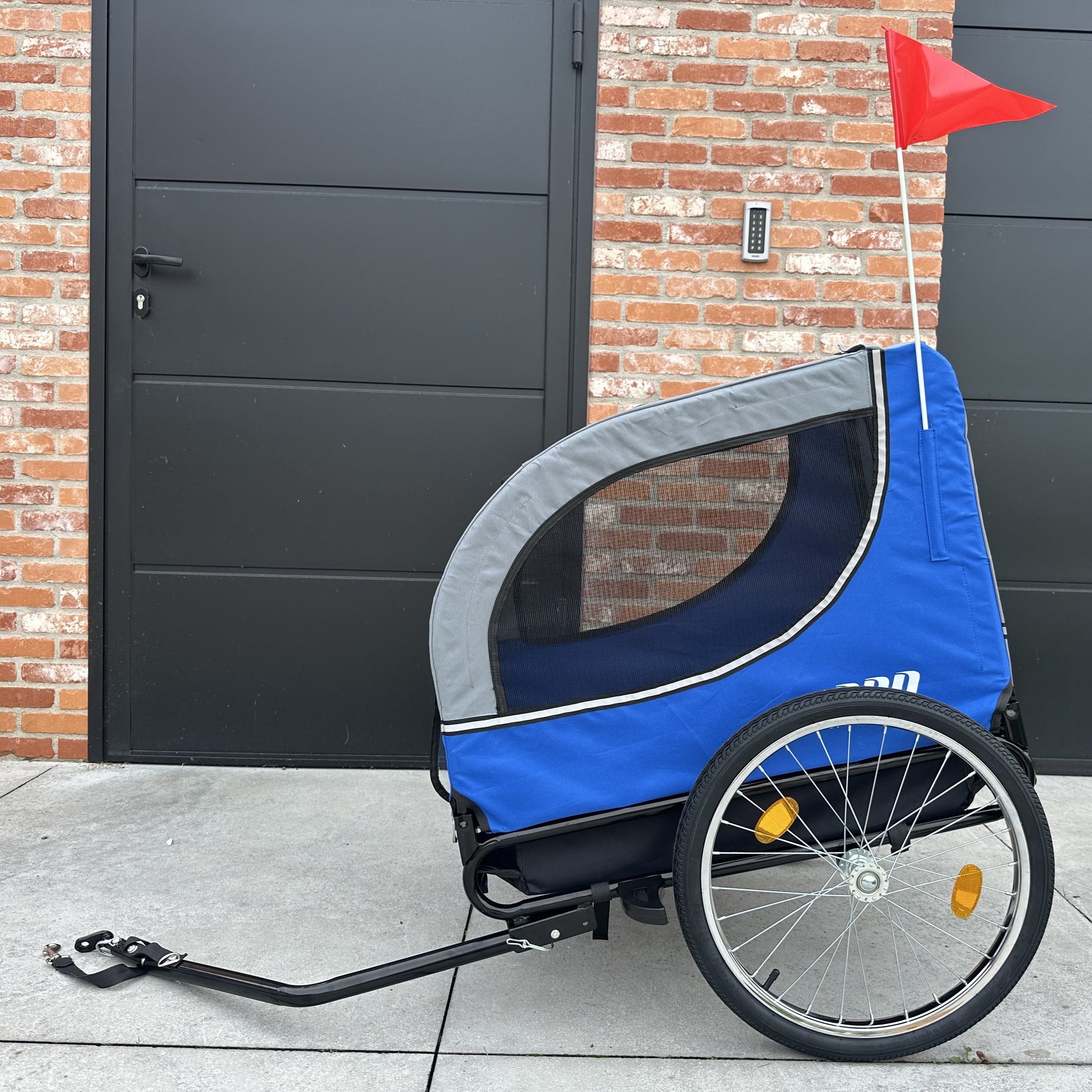 Hondenfietskar Fietskar hond - opvouwbaar - Hondenkar Deluxe Grijs - Max 30kg Kopen Online