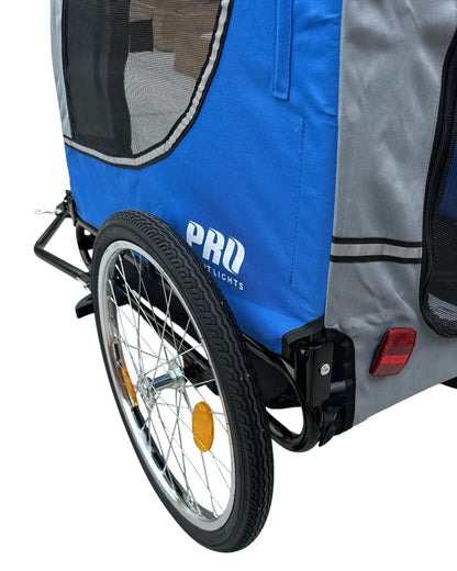 Pro Sport Lights Deluxe -koiran pyöräkärry – harmaa, enintään 30 kg