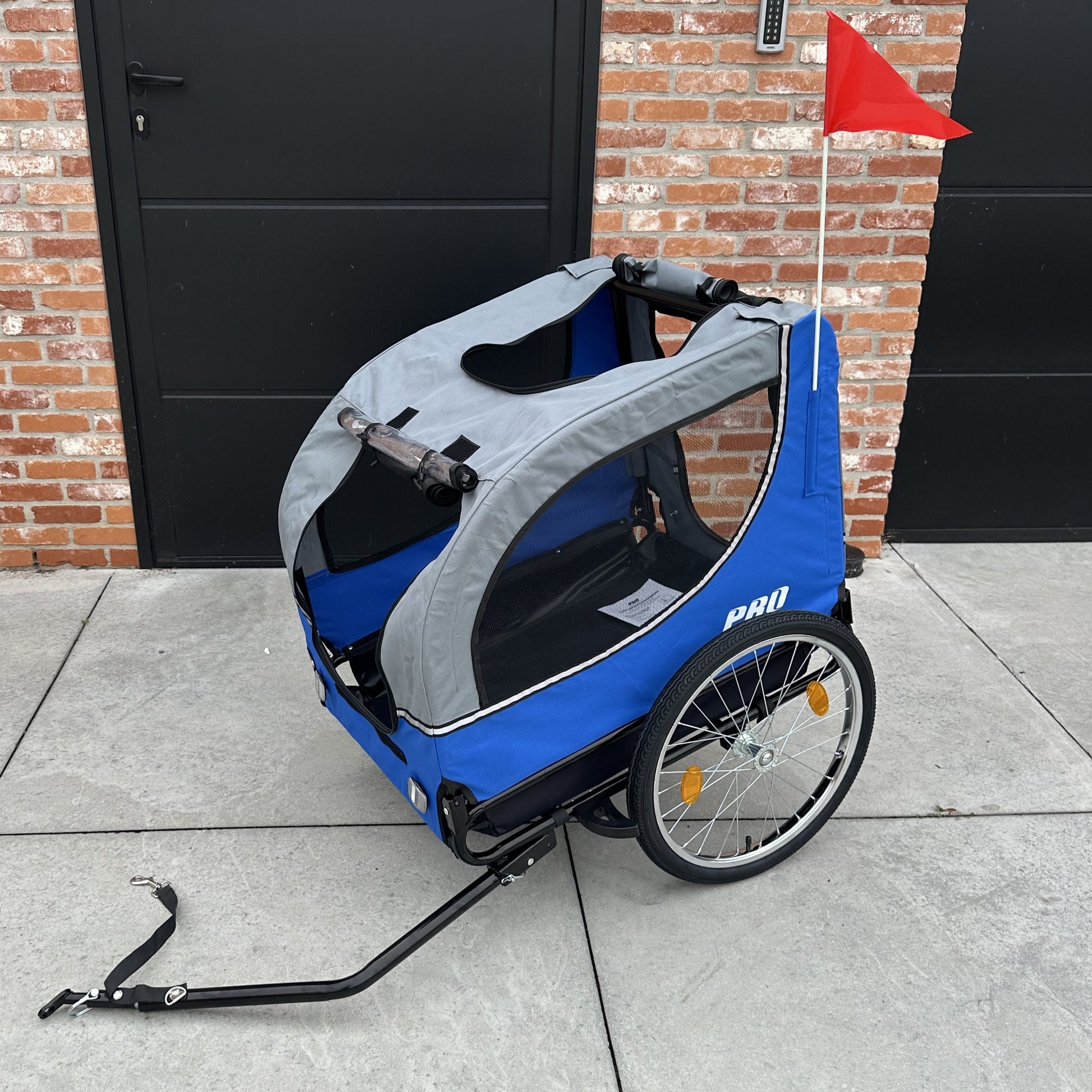 Hondenfietskar Fietskar hond - opvouwbaar - Hondenkar Deluxe Grijs - Max 30kg Kopen Online
