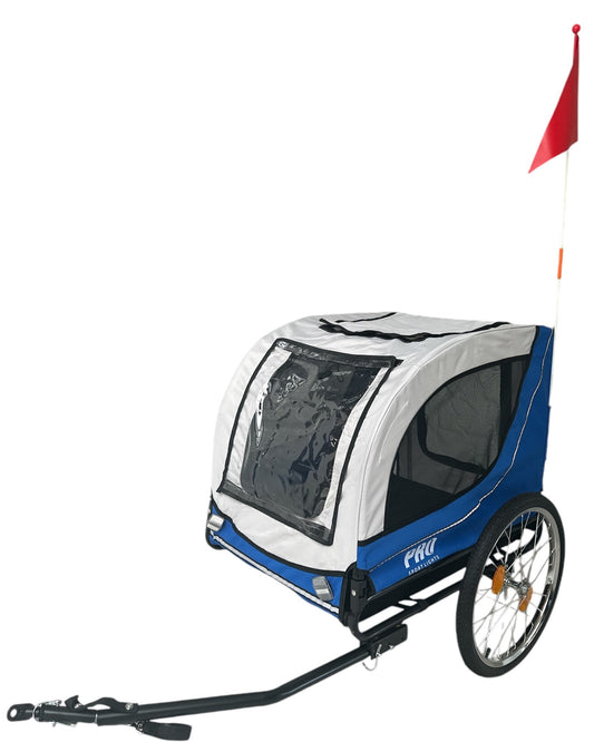 Hondenfietskar Met Reflectoren Fietskar Hond - Blauw wit - Hondenkar tot 30 KG kopen online