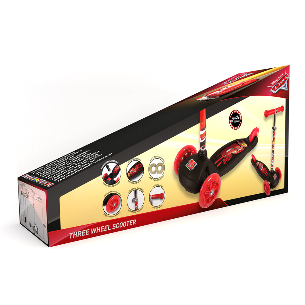 Kinderstep 3 Wielen Jongens Disney Cars Kinder Step Rood - 2-6 jaar - Inklapbaar kopen online