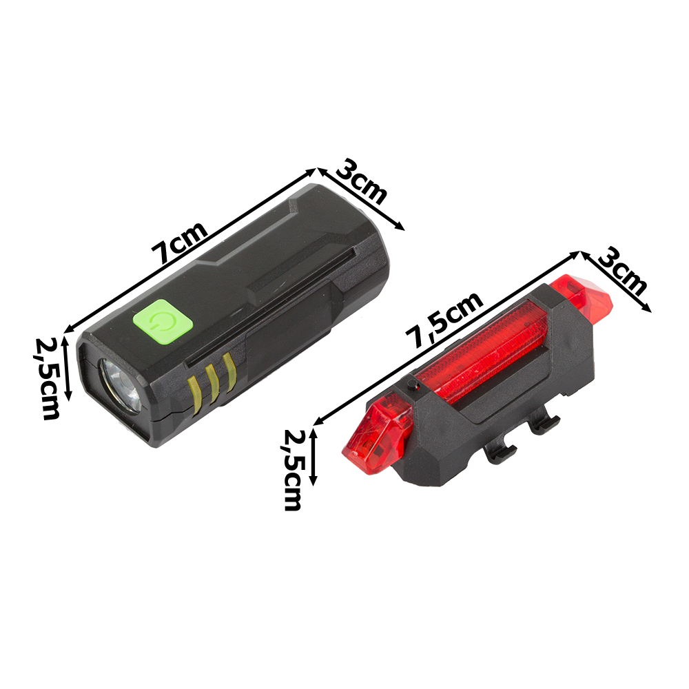 LED Fietsverlichtingsset - Voorlicht en Achterlicht - USB Oplaadbaar online kopen